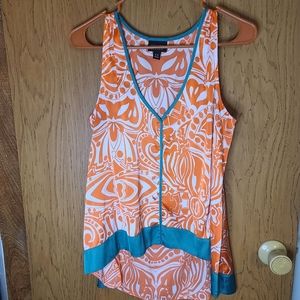 Orange and white blouse